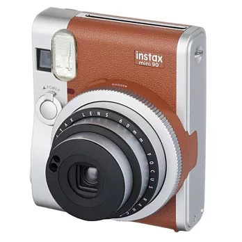 (公司貨)FUJIFILM instax mini 90 經典復古拍立得相機-送空白底片+專用電池+拍立得專用相本+小腳架/棕色