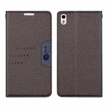 【BIEN】HTC Desire 816 時尚金沙紋隱磁可立皮套 (咖啡)