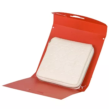 PUMA SOCIALITE 時尚經典亮面PUMA壓紋方型拉鍊皮夾白色白色