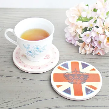 【米朵】名家插畫圖案陶瓷吸水杯墊-英國旗