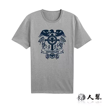 【男人幫大尺碼館】T1021*1968精神老鷹短袖T恤灰色2XL號