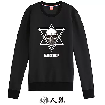 【男人幫】T5697*邪惡反骨刷毛厚圓領T恤黑色L號