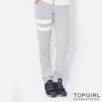 TOP GIRL-撞色連帽休閒套裝-下身M灰