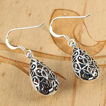 月色銀光925純銀耳環‧經典古典銀球耳墜