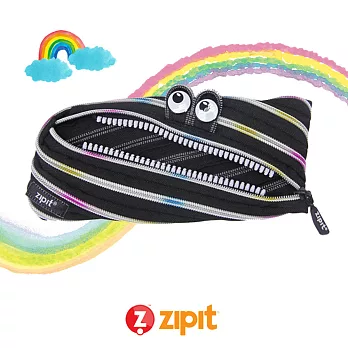 Zipit 彩虹怪獸拉鍊包(中)-黑白條紋