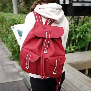 ultrahard 閱讀城市 水桶束口背包系列- 小英倫(紅)