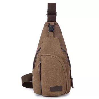 A+ accessories 百搭運動帆布斜跨胸包/小 (5色任選)咖啡色
