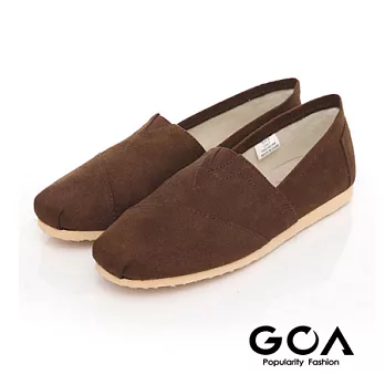 GOA 率性素面拼接輕便鞋36咖啡色