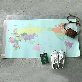 環遊世界記錄海報世界地圖-colourful