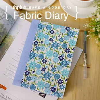 uhplus Fabric Diary B6 多功能手帳套- 花海(水藍)