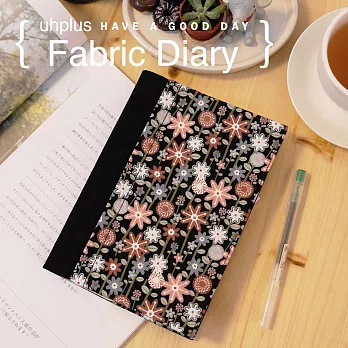 uhplus Fabric Diary B6 多功能手帳套- 花海(夜黑)