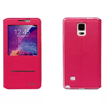 Nuoku 諾酷 Galaxy Note 4 開窗式側翻皮套粉色