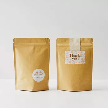 原味牛皮紙夾鏈壓條禮物袋貼紙組-S