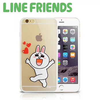 LINE FRIENDS iPhone 6Plus 透明硬式保護殼戀愛兔兔