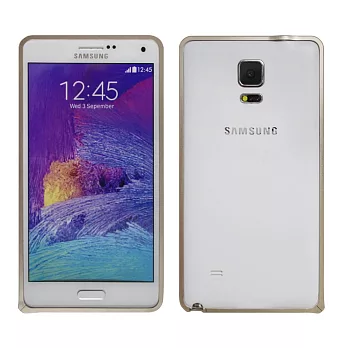 【BIEN】SAMSUNG Note 4 簡約輕薄海馬扣金屬保護邊框 (金)