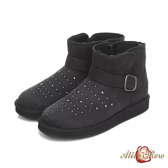 Alice’s Rose 金屬鑽面扣飾短筒雪靴36黑色