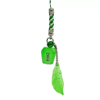 任選-【福滿門】平溪水晶夜光祈福天燈小吊飾- 行車御守 (綠)