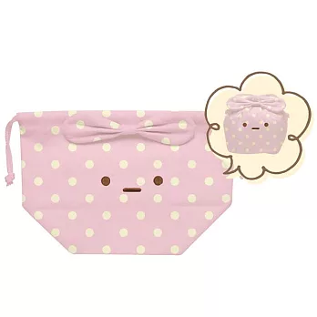 San-X 角落公仔小夥伴系列棉布便當束口袋。包袱君。粉