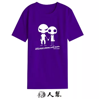 【男人幫】BR011*【美式字母竹節布純棉T恤】紫色2XL尺寸