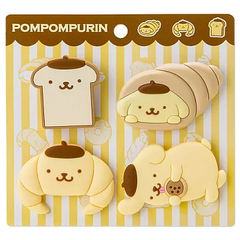 《Sanrio》布丁狗貪吃麵包店系列橡膠造型夾組(一組4個入)