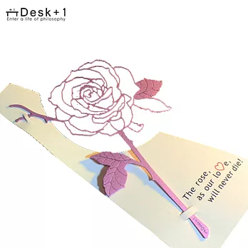 【Desk+1】玫瑰書籤(淺紫)