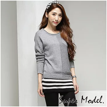 【名模衣櫃】韓系休閒針織上衣-共3色 (適穿M-XXL)FREE灰