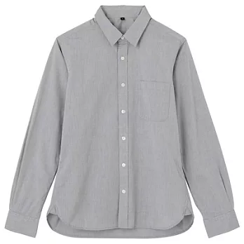[MUJI 無印良品]男有機棉平織布水洗襯衫S灰色
