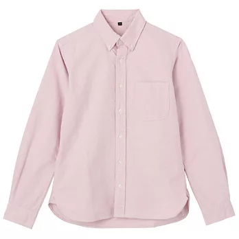 [MUJI 無印良品]男有機棉水洗牛津布扣領襯衫S粉紅