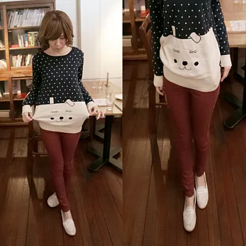 ROSE。超保暖加厚版厚刷毛刷色褲 酒紅L