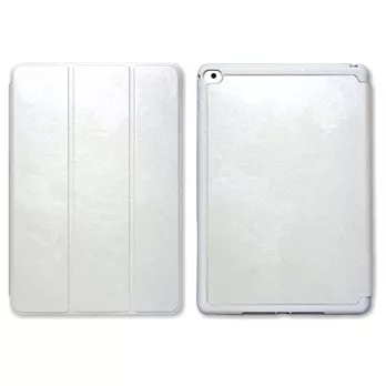 iPad air 2 TPU膠殼三折立式皮套 白