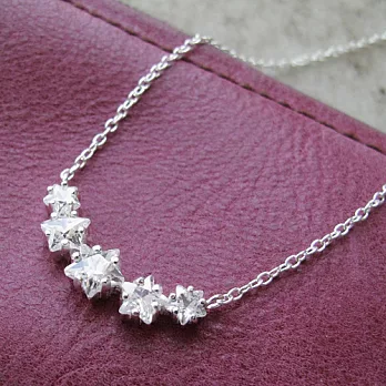 【安珂ECO正韓飾品】花猴推薦.安珂獨家訂製款925純銀排鑽星星鎖骨項鍊