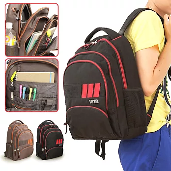 【1818】極限風範.斜紋姿態休閒後背包/黑色(CG20909-3)