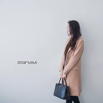 【STARMIMI】毛呢長版西裝大衣外套*2色S卡其