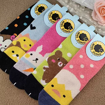 【Coco Vanilla】日系卡通A兔羊毛女襪 (兔子)