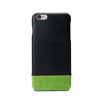 alto iPhone 6 Plus / 6S Plus 真皮手機殼背蓋, Metro -黑/綠