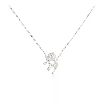 Enya可愛鬥牛犬項鍊銀色