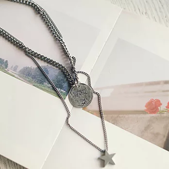 Enya★仿舊星星硬幣長鍊