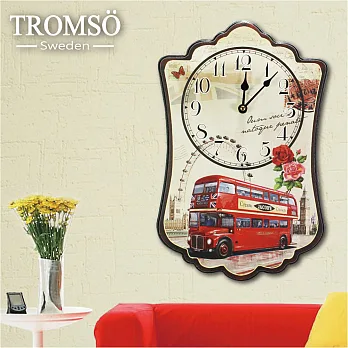 TROMSO無框畫時鐘-英倫巴士(造型)