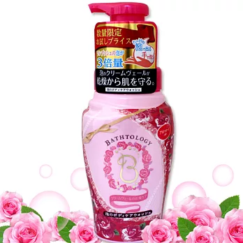 日本彈性豐泡保濕沐浴乳(玫瑰花香)450ml