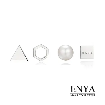 Enya★925銀 復刻年代四件組耳環銀