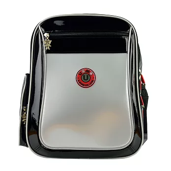 【UNME●小黑貂】銀色防水漆皮日系風書包●3204S 銀