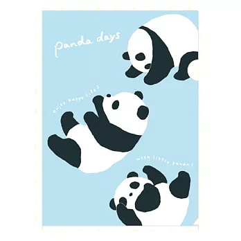 San-X 熊貓panda圓滾滾系列A4文件夾。藍色