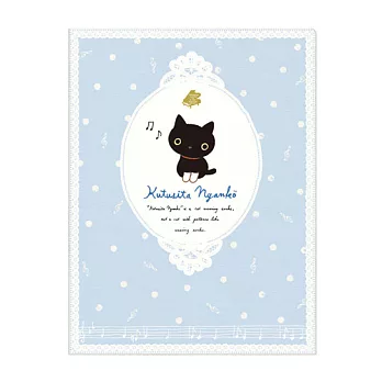 San-X 小襪貓白貓鋼琴之戀系列雙開10入A4文件夾。藍色