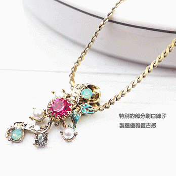 【PinkyPinky Boutique】甜美日系復古項鍊(玫瑰色)