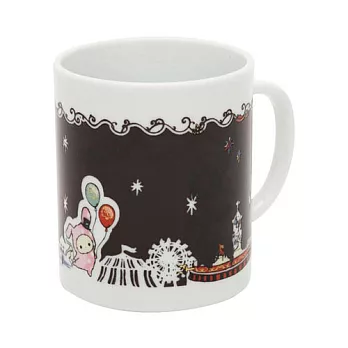 San-X 魔幻馬戲團遊樂園系列溫感杯。旋轉木馬