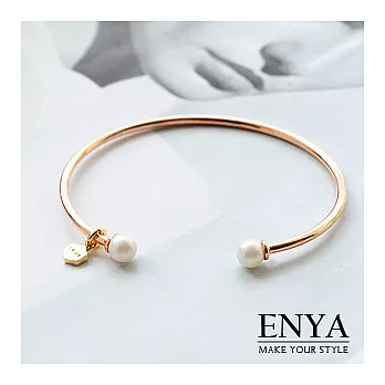 Enya★完美弧形珍珠手環玫瑰金