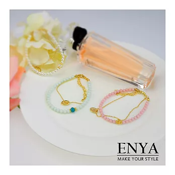 Enya★粉彩串環手鍊珍珠