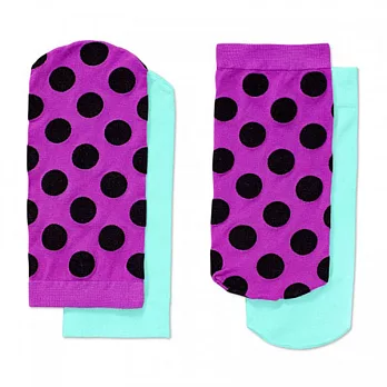 『摩達客』瑞典進口【Happy Socks】紫黑圓點+青綠短襪(兩對組)Free SIZE