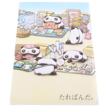 San-X 趴趴熊市集系列A4文件夾。市集趴趴熊