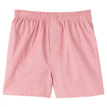 [MUJI 無印良品]男有機棉布帛前開平口褲XL粉紅